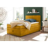 Lomadox Boxspringbett 140x200 cm Jugendbett mit Bettkasten TEREZIN-09 Hotelbett