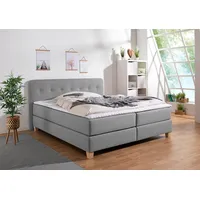 Home Affaire Boxspringbett HOME AFFAIRE "Fargo", grau (hellgrau), B:213cm