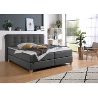 Home Affaire Boxspringbett HOME AFFAIRE, grau (anthrazit), B:198cm L:209cm,
