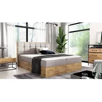 Fun Möbel Boxspringbett Schlafzimmerbett KALYPSO 180x200cm Stoff Beige inkl.