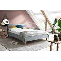 KAWOLA Bett LEO Polsterbett Stoff blau 120x200cm - Blau