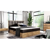 Fun Möbel Boxspringbett Schlafzimmerbett KALYPSO 180x200cm Stoff Braun inkl.