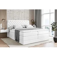 Altdecor Boxspringbett Weiß Hochglanz, Höhe ca. 20 cm, 160x200