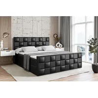 Altdecor Boxbett, Schwarz Hochglanz, Höhe ca. 21 cm, 180x200