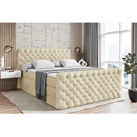 Altdecor Boxspringbett Beige, Höhe ca. 20 cm, 180x200 cm,