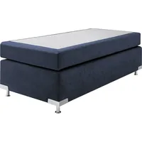 Westfalia Schlafkomfort Boxspringbett "Holland", blau (navy), B:122cm L:201cm, Microvelours