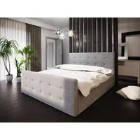 Fun Möbel Boxspringbett Bett HUGO -Variante A- 140x200cm Grau