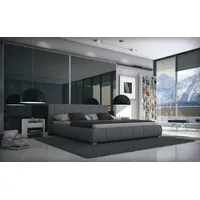 Sedex Bett Luna 160x200cm Kunstleder grau