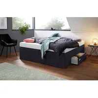Westfalia Schlafkomfort Boxspringbett, schwarz, B:180cm L:200cm, Bezug Bett: Feinstrukturstoff
