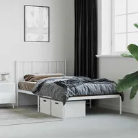 VidaXL Bettgestell mit Kopfteil Metall Weiß 100x200 cm