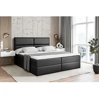 Altdecor Boxbett, Schwarz Hochglanz, Holzwerkstoff, Höhe ca. 19 cm