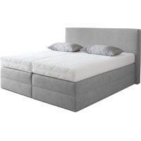 Westfalia Schlafkomfort Boxspringbett, grau, B:175cm L:205cm, Microvelours (100% Polyester),