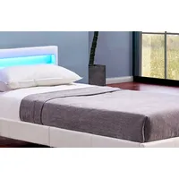 Aileenstore Einzelbett Jugendbett inkl. LED Beleuchtung und Lattenrost 90