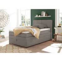 Lomadox Boxspringbett 140x200 cm Jugendbett mit Bettkasten Hotelbett in