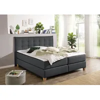 Home Affaire Boxspringbett HOME AFFAIRE, grau (anthrazit), B:200cm L:209cm,