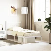 VidaXL Bettgestell mit Kopfteil Metall Weiß 90x190 cm Modell