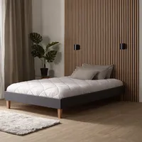 Homestyle4u Polsterbett mit Lattenrost 120x200 cm in Grau 1983