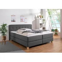 Home Affaire Boxspringbett HOME AFFAIRE "Fargo", grau (anthrazit), B:173cm