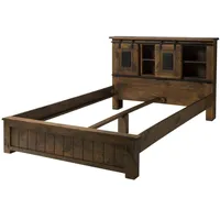 Massivmoebel24 Bett Mango 160x200x braun lackiert RAILWAY #473 -
