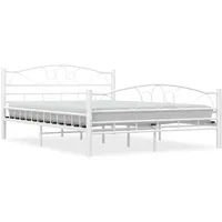 VidaXL Bettgestell Weiß Metall 140×200 cm