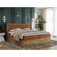 MKS Meble Boxspringbett, Deko, Doppelbett, Polsterbett mit Bettkästen und