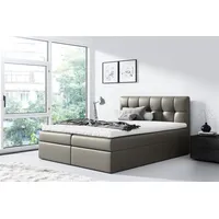 Fun Möbel Boxspringbett Schlafzimmerbett CARMEN 200x220cm Kunstleder Grau -