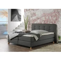 Home Affaire Boxspringbett HOME AFFAIRE "Cecina", grau (anthrazit), B:222cm