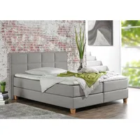 Home Affaire Boxspringbett HOME AFFAIRE "Casey", grau (silbergrau), B:151cm