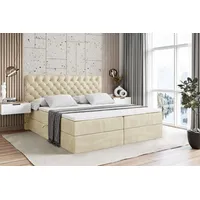 Altdecor Boxbett, Beige, Höhe ca. 20 cm, 200x200 cm,