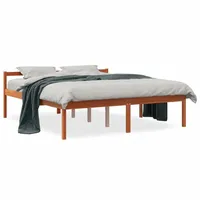 VidaXL Seniorenbett Wachsbraun 160x200 cm Massivholz Kiefer