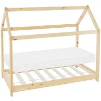 ML-Design Kinderbett 70x140 cm mit Matratze, Dach und Lattenrost,