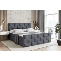 Altdecor Boxbett, Dunkelgrau, Höhe ca. 21 cm, 120x200 cm,