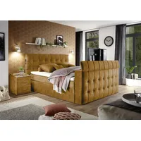 Set One by Musterring Boxspringbett "Richmond", gelb (amber), B:203cm