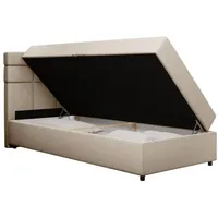 Panda möbel Boxspringbett 100x200 mit Bettkast und Topper -