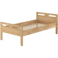 Erst-Holz Massivholzbett Seniorenbett Buche natur 100x200 Einzelbett Rollrost Holzbett
