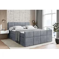 Altdecor Boxspringbett Grau, Höhe ca. 20 cm 140x200 cm,