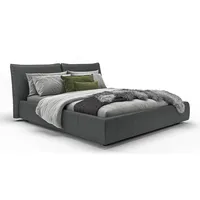 KAWOLA Bett HENRY Polsterbett Leder schwarz 180x200cm - Schwarz