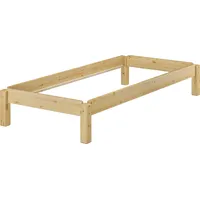 Erst-Holz Stapelbett Massivholzbett Kiefer Natur 80x200cm Einzelbett stapelbar Gästebett