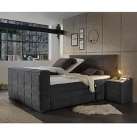 Lomadox Boxspringbett 180x200 cm, mit TV-Halterung, elektrisch verstellbar und