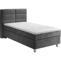 Westfalia Schlafkomfort Boxspringbett, grau (anthrazit), B:115cm L:210cm, Bezug: 100%