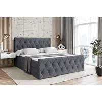 Altdecor Boxbett, Dunkelgrau, Höhe ca. 21 cm, 140x200 cm,