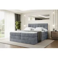 Altdecor Boxspringbett Grau, Höhe ca. 37 cm, 160x200 cm,