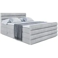 Altdecor Boxspringbett Hellgrau, Höhe ca. 20 cm, 160x200 cm,