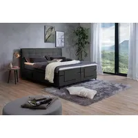 Alina Boxspringbett ALINA "Edward", schwarz (schwarz xbo 10), B:200cm