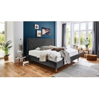Atlantic Home Collection Polsterbett »Paulin«, mit gestepptem Kopfteil grau