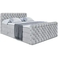 Altdecor Boxspringbett Hellgrau, Höhe ca. 20 cm, 140x200 cm,