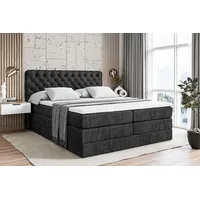 Altdecor Boxspringbett Schwarz, Höhe ca. 20 cm, 160x200 cm,