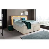 PLACES OF STYLE Boxspringbett »Cup«, mit LED-Beleuchtung, Massivholzrahmen und