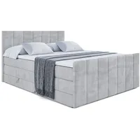 Altdecor Boxspringbett Hellgrau, Höhe ca. 20 cm, 180x200 cm,