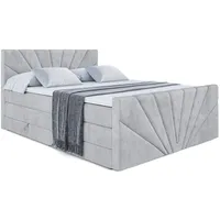 Altdecor Boxspringbett Hellgrau, Höhe ca. 20 cm, 200x200 cm,